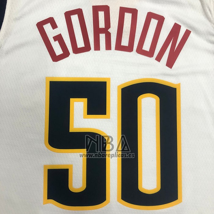 Camiseta Denver Nuggets Aaron Gordon NO 50 Association 2021 Blanco